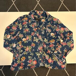 Live a Little Floral Blue Jean Jacket